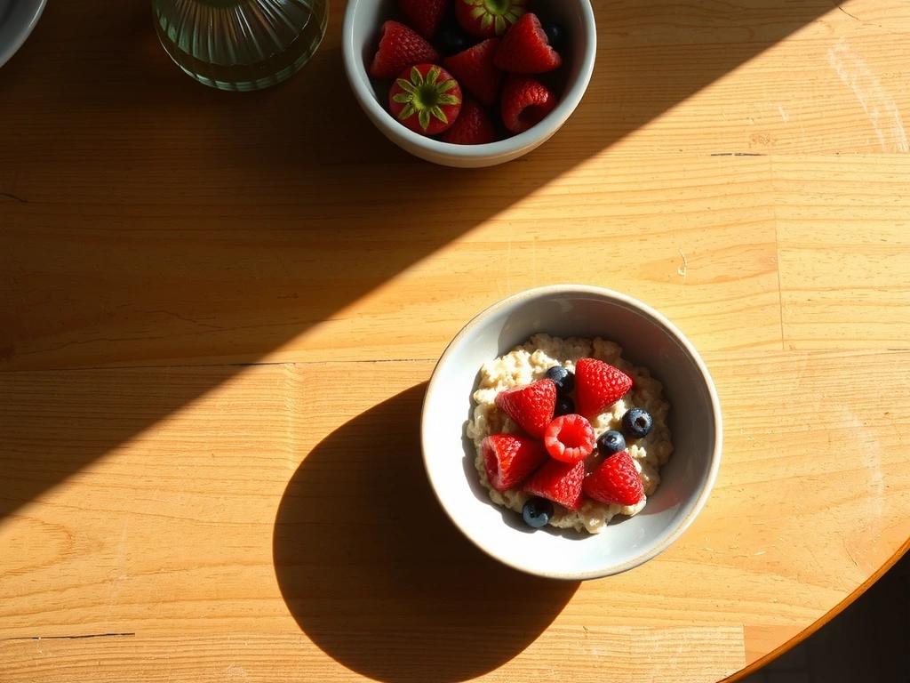 Mindful breakfast scene